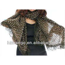 Fashion winter lace trim scarf